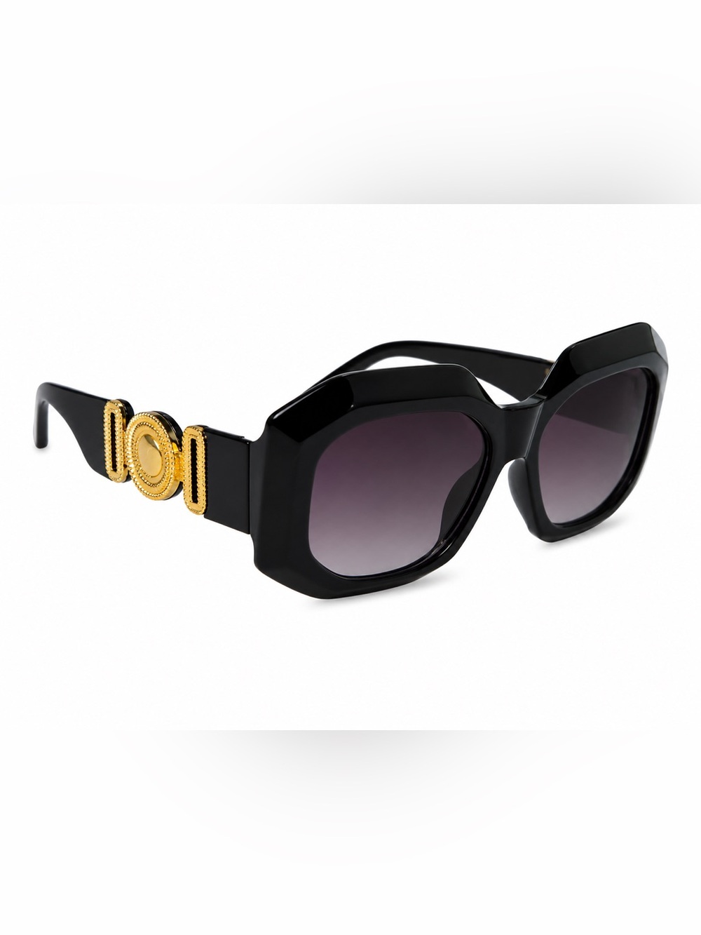 Elegant Oversized Women's Sunglasses in Black - Picture 2 of 2